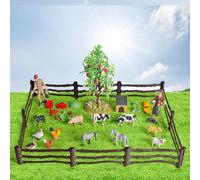 36x Sand Table Farm Scene Playset multiuso con recinzione per paesaggio