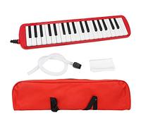 37 Key Melodica for Beginners | ABS Material with Carrying Bag/Long & Short Mouthpieces | Portable Piano Keyboard Instrument for Young Musicians/Adults (Red)