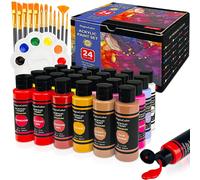 37 PCS Acrilici per Dipingere Art Set 24 colori 2oz / 60ml bottiglie di