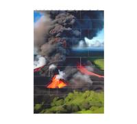 37 pezzi di puzzle di mattoni d'arte 3D blocchi di costruzione creativi decorazione computer puzzle kilauea vulcano fioritura 37 pezzi