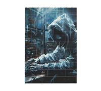 37 pezzi di puzzle di mattoni d'arte 3D blocchi di costruzione creativi decorazione del computer puzzle attacco hacker