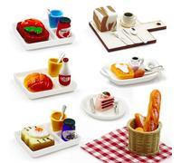 37 Pezzi Mini Cibo da Creare Food Cucina Kit, FUKPO Accessori Casa Bambole 1/12 Oggetti in Miniatura Scuola Giardino Gioco, Cibi Miniature Reali Fai Da Te Pane Torta Latte Uova Bevande Stoviglie