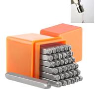 37 Pezzi Punzoni per Metallo, Set Punzonatura in Acciaio 3mm, Punzone Numeri 0-9, Alfabeto A-Z, Simbolo &, Cuore, Attrezzo Punzoni Numero Lettere per Metallo, Plastica, Legno, Pelle
