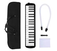 37 tasti melodica, strumento musicale a vento per pianoforte ad aria portatile ABS con borsa per il trasporto per l'addestramento professionale per principianti (Nero)