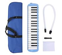 37 tasti melodica, strumento musicale a vento per pianoforte ad aria portatile ABS con borsa per il trasporto per l'addestramento professionale per principianti (Blu)