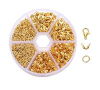370 Pezzi chiusure per collane,chiusure per braccialetti Kit,gancetti per braccialetti, per gioielli,braccialetti Fai da Te,collane fai da te(Oro)
