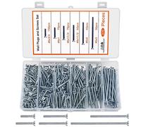 370 Pezzi Viti a Testa Piatta Esagonali per Macchina, Viti a Testa Piatta Svasata Croce per Scatole Interruttori, Kit di Assemblaggio di Viti di Fissaggio a Testa Esagonale