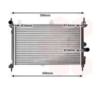 37002127 VAN WEZEL Radiatore, Raffreddamento motore per OPEL