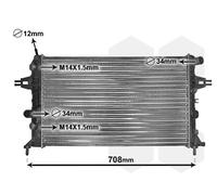 37002254 VAN WEZEL Radiatore, Raffreddamento motore per OPEL