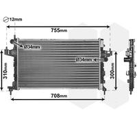 37002380 VAN WEZEL Radiatore, Raffreddamento motore per OPEL