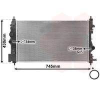 37002488 VAN WEZEL Radiatore, Raffreddamento motore per CHEVROLET,OPEL
