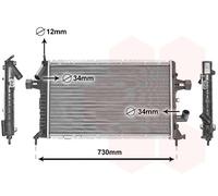 37012294 VAN WEZEL Radiatore, Raffreddamento motore per OPEL