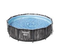 PISCINA effetto legno TONDA CON TELAIO COMPLETA DI POMPA 366X100H cod. 37428