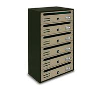 3748 Q.TA' 1 CASSETTA POSTALE ALUBOX CUBO/R 6 38,5X25X63 SABBIA