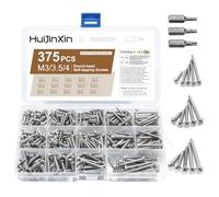 375 viti autofilettanti, in acciaio inox, set di viti Torx, viti a testa tonda Torx, M3 M3,5 M4, testa cilindrica