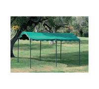GAZEBO METALLO MT.3X4 CARPORT TETTOIA H250CM TELO POLIESTERE VERDE RIPARO COVER