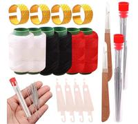 37PCS Sewing Tool Set, Large Eye Needles for Hand Sewing with Thread Spools, Needles, Threaders, Seam Ripper and Storage Tube, Stainless Quilting Needle for Darning and Art Crafts(2 Set)