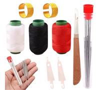37PCS Sewing Tool Set, Large Eye Needles for Hand Sewing with Thread Spools, Needles, Threaders, Seam Ripper and Storage Tube, Stainless Quilting Needle for Darning and Art Crafts(1 Set)