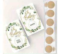 38/50 pezzi Gratta e vinci per la festa del bebè, carte gratta e vinci a tema foglie verdi, 3/6 vincitori, gioco da grattare per la decorazione del bagno del bebè, giochi divertenti per feste, giochi