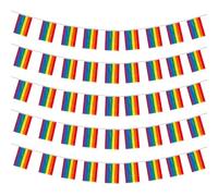 38 bandierine arcobaleno orgoglio bandiere, bandiera del progresso orgoglio, bandiera gay LGBT, 38 bandiere rettangolari a strisce colorate, striscioni per decorazioni per sfilate, casa, scuola, bar