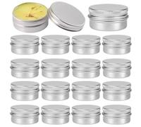 38 barattoli vuoti in alluminio da 5/10/15/20 g, contenitori rotondi per cosmetici, con coperchio a vite, per realizzare candele, balsami da barba, candele (20 ml)