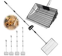 38 cm Grande Pala per Letame di Pollo con Manico da 170 cm, Accessorio Regolabile per Pollaio 98-178 cm, Pala Setacciante Regolabile, Strumento di Pulizia per Polli per la Pulizia e il Filtraggio nel