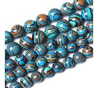 38 perle di malachite blu naturale da 10 mm, rotonde con pietre preziose sfuse per il braccialetto fai da te, collana, 38,1 cm, pietra energizzante, potere curativo