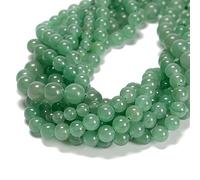 38 perline di avventurina verde, 10 mm, pietra naturale, rotonde, vera pietra per la produzione di braccialetti fai da te, cordini per gioielli
