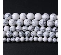 38 perline di pietra naturale da 10 mm, turchese bianco, pietre preziose rotonde sfuse per la creazione di gioielli, pietra energetica, potere curativo, braccialetti fai da te (10 mm, turchese bianco)