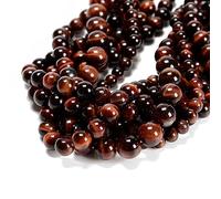38 perline rosse occhio di tigre, 10 mm, pietra naturale, rotonde, vera pietra per la produzione di braccialetti fai da te, cordini per gioielli