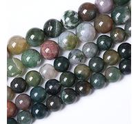 38 perline rotonde in agata indiana naturale da 10 mm, perline distanziali sfuse per la creazione di gioielli fai da te per braccialetti e collane da 38,1 cm