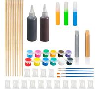 38 Pezzi Bacchetta Magica Kit Bricolage, 10 Bastoncini Bacchette Magiche in Legno, Bacchetta di Halloween, Kit fai da te, Perfetto per Feste di Halloween e Giochi di Ruolo
