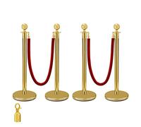 38 pollch oro silver stanchion posts co-da rossa in velluto barriere di controllo della folla con base stabile for forniture for feste Elevata Adattabilità(B)