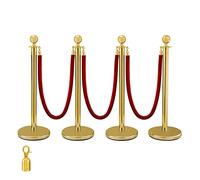 38 pollch oro silver stanchion posts co-da rossa in velluto barriere di controllo della folla con base stabile for forniture for feste Elevata Adattabilità(C)