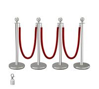 38 pollch oro silver stanchion posts co-da rossa in velluto barriere di controllo della folla con base stabile for forniture for feste Elevata Adattabilità(E)