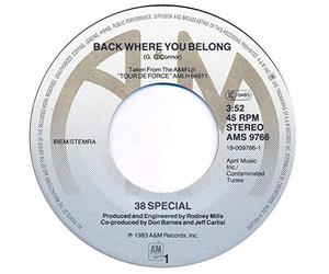 38 SPECIAL - Back Where You Belong/Undercover Lover (7" Vinyl Single)(1983)(A&M AMS 9766)