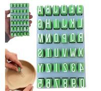 38 Timbri Lettere Alfabeto, Set Di Stampi Lettere Maiuscole Minuscole E Simboli Per Argilla, Pasta Di Zucchero, Biscotti