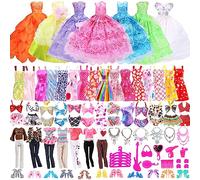 38 vestiti per bambole compatibili con Barbie, accessori per bambole 10 scarpe+5 abiti bretelle+5 set bikini + 5 vestiti+3 abiti formali casuali per ragazze regali di compleanno per bambole da 29,2 cm