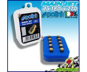 380.0004 KIT 10 GETTI POLINI DEL MASSIMO CARBURATORE MIKUNI TM 24 DAL 180 AL 270