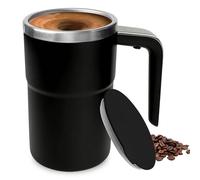 380 ml, tazza da caffè auto-commovente, con coperchio, automatica, magnetica, ricaricabile, USB, per proteine in polvere, tè (nero)
