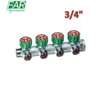 3825 - collettore 3/4'' a 4 vie multifar con rubinetti d'arresto - FAR