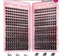 384/512/368 pezzi Set di extension ciglie naturali C-Curl misto lunghezza 8-16mm, ciuffetti di ciglie riutilizzabili, ciglie singole D-Curl, ciglie finte super dense, lunghezza mista, liberamente comb