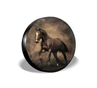 385 Copriruota di Scorta Cavallo Grasso Marrone Copriruota Anti-UV Borsa Pneumatici Auto Copertura della Ruota di Scorta, per Auto, Rimorchio, 16in