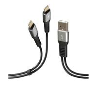 Cavo con doppio connettore, Usb > Apple 8 Pin - 100 cm - Nero