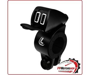 38828 USB-FIX TREK DOPPIO CARICATORE DUAL USB PER MANUBRIO MOTO SCOOTER