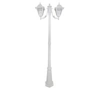Giardini del Re Lampione per Esterno Vintage Rustico Alto 200 cm da Esterno Lampada da Giardino 2 Luci colore Bianco - Lampione New York 200 Bianco New Work