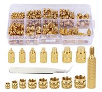 389 Pezzi Set di Inserti Filettati e Punte di Saldatura M2/M2.5/M3/M4/M5/M6/M8,Dadi Zigrinati Metrici in Ottone,Inserti Filettati Per Plastica Stampa 3D
