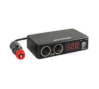 Multi-Power, 2 prese accendisigari + 2 USB e voltmetro, 12/24/36V