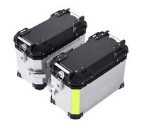38L alluminio valigie laterali per motocicli coppia valigie laterali per motocicli bagagliaio con supporto di montaggio e serrature di sicurezza impermeabili (argento 18x36,6x18,5)