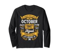38th Birthday The Real Legends October 1987 38 Years Old Men Maglia a Manica